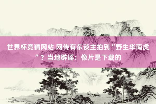 世界杯竞猜网站 网传有东谈主拍到“野生华南虎”？当地辟谣：像片是下载的