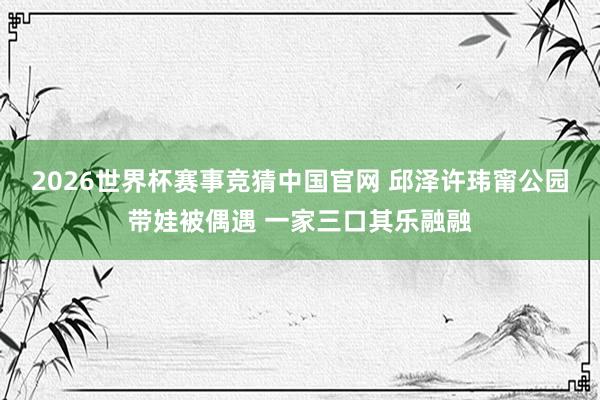 2026世界杯赛事竞猜中国官网 邱泽许玮甯公园带娃被偶遇 一家三口其乐融融