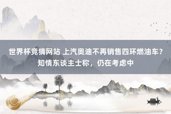 世界杯竞猜网站 上汽奥迪不再销售四环燃油车？知情东谈主士称，仍在考虑中
