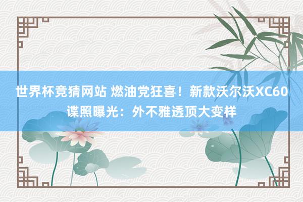 世界杯竞猜网站 燃油党狂喜！新款沃尔沃XC60谍照曝光：外不雅透顶大变样