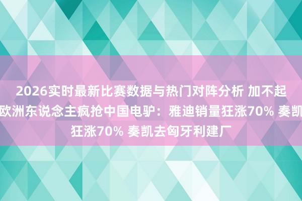 2026实时最新比赛数据与热门对阵分析 加不起油就换电车！欧洲东说念主疯抢中国电驴：雅迪销量狂涨70% 奏凯去匈牙利建厂