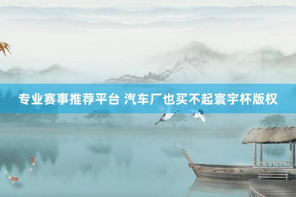 专业赛事推荐平台 汽车厂也买不起寰宇杯版权