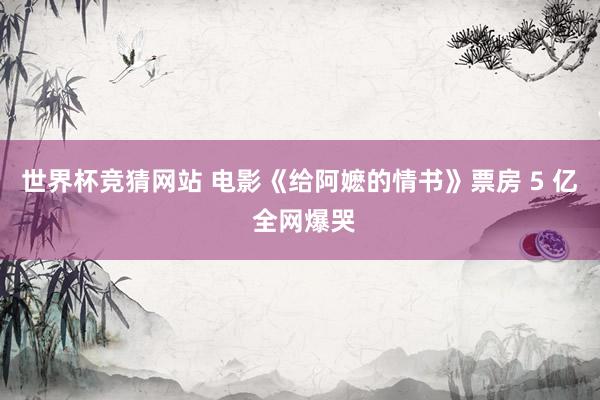 世界杯竞猜网站 电影《给阿嬷的情书》票房 5 亿 全网爆哭