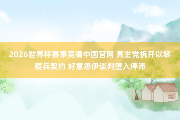 2026世界杯赛事竞猜中国官网 真主党拆开以黎寝兵契约 好意思伊谈判堕入停滞