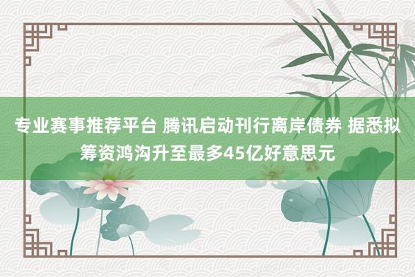 专业赛事推荐平台 腾讯启动刊行离岸债券 据悉拟筹资鸿沟升至最多45亿好意思元